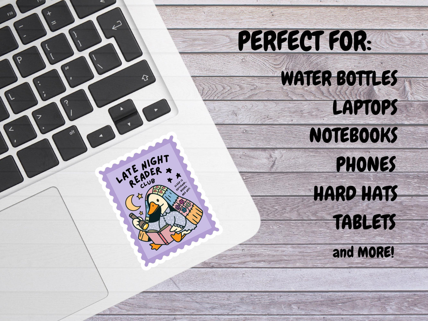 Late Night Reader Club Duck Stamp Sticker