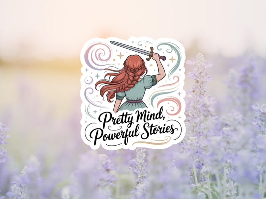 Pretty Mind Powerful Stories Girl And Sword Sticker