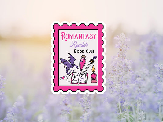 Romantasy Reader Book Club Stamp Sticker