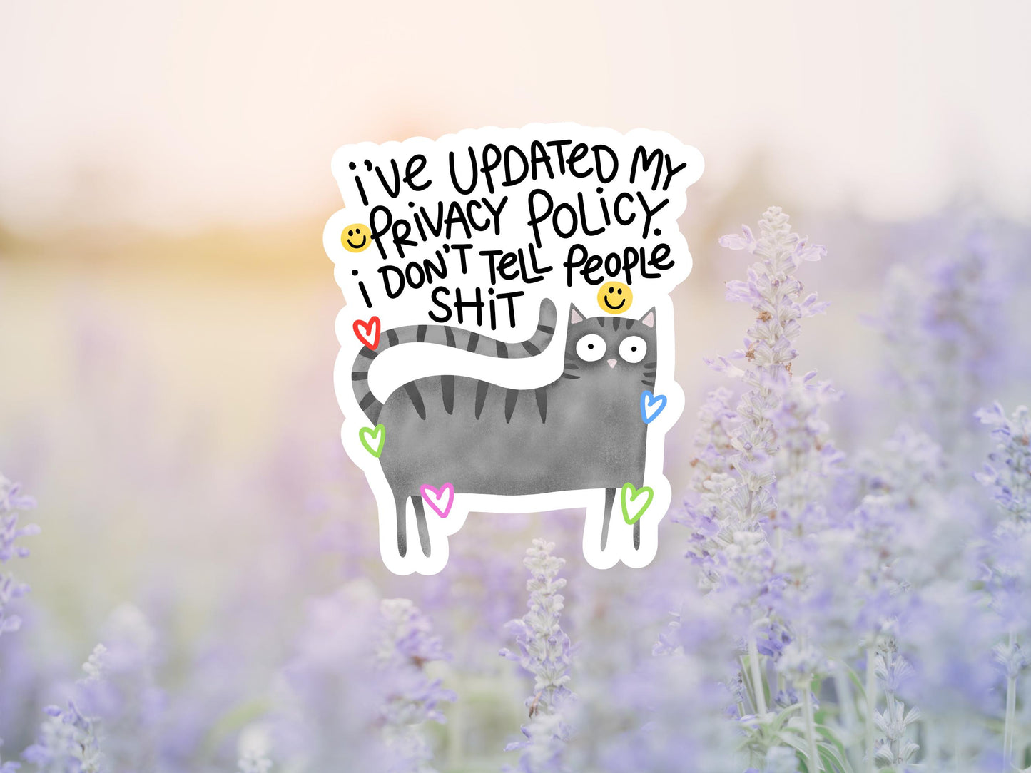I Updated My Privacy Policy. I Don't Tell People Shit Cat Sticker