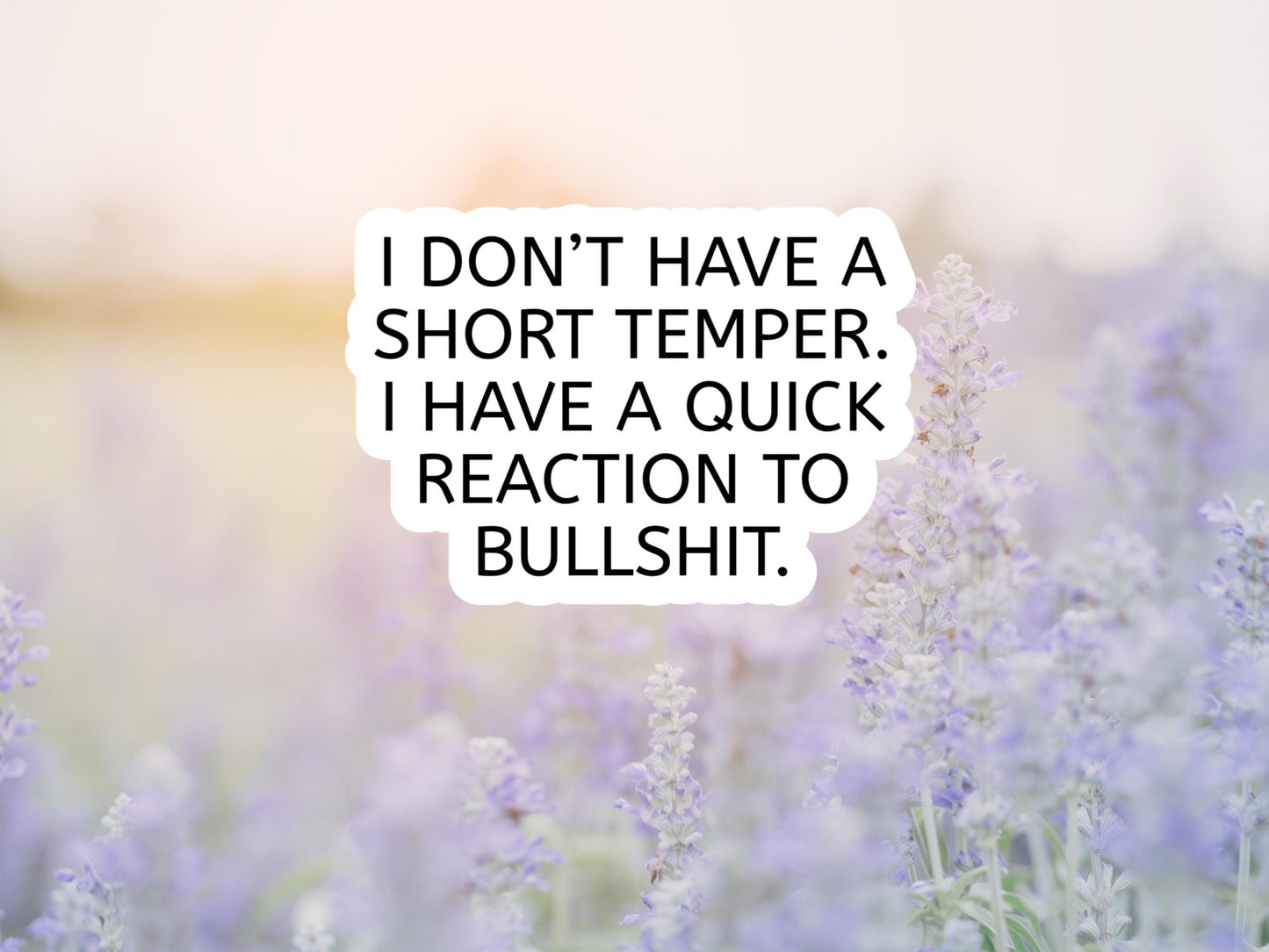I Don't Have A Short Temper. I Have A Quick Reaction To Bullshit Sticker