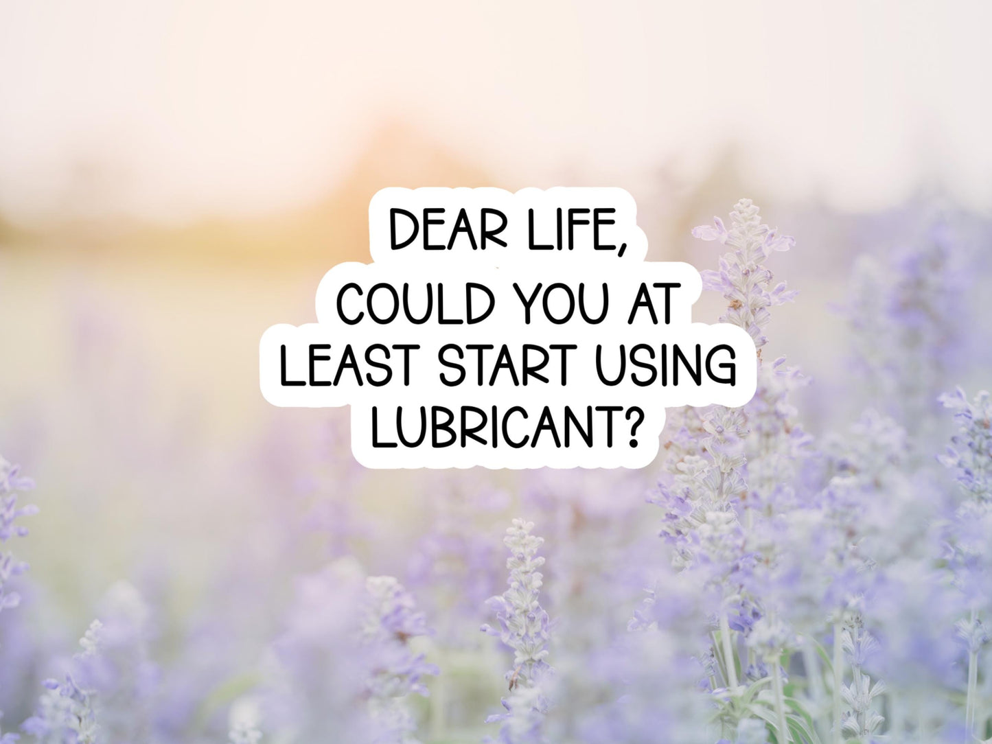 Dear Life, Could You At Least Start Using Lubricant Sticker