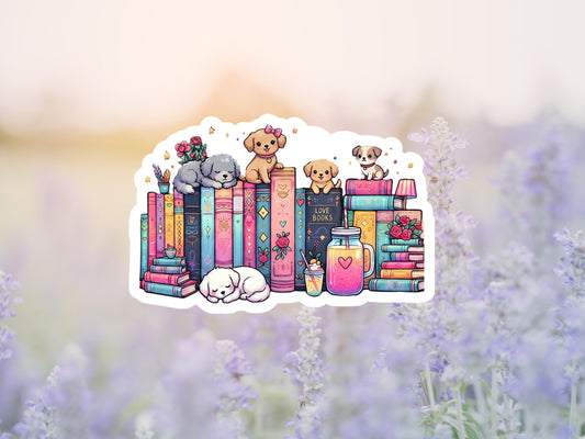 Dogs and Books Sticker