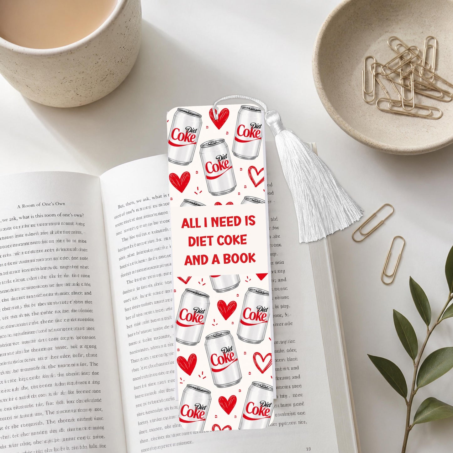 All I Need Is A DC Soda And A Book Aluminum Bookmark