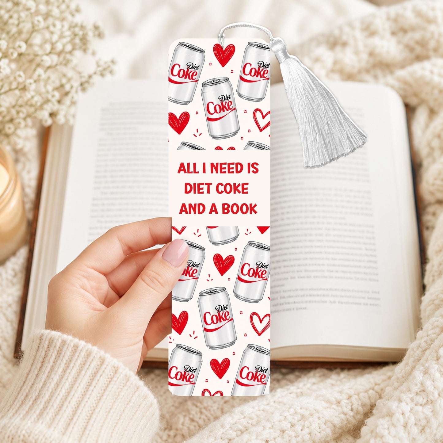 All I Need Is A DC Soda And A Book Aluminum Bookmark