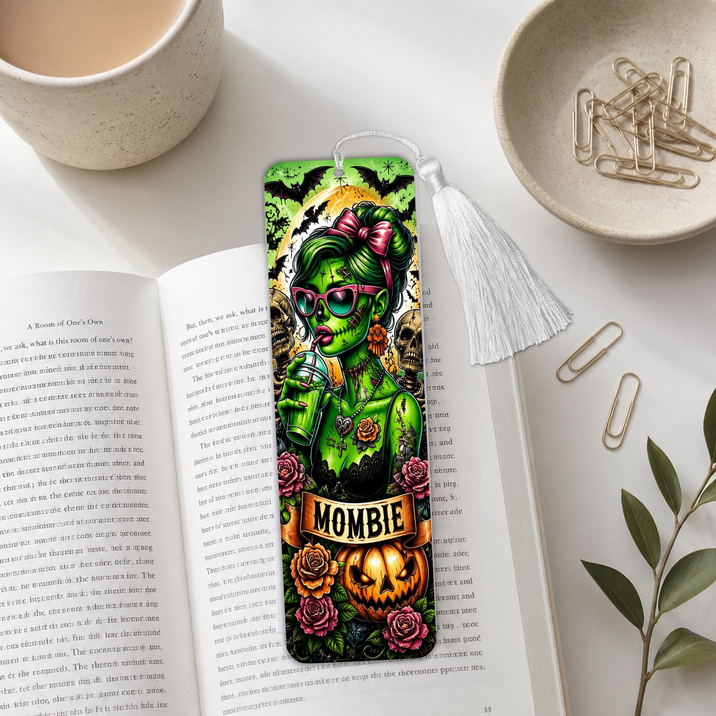 Mombie Halloween Aluminum Bookmark