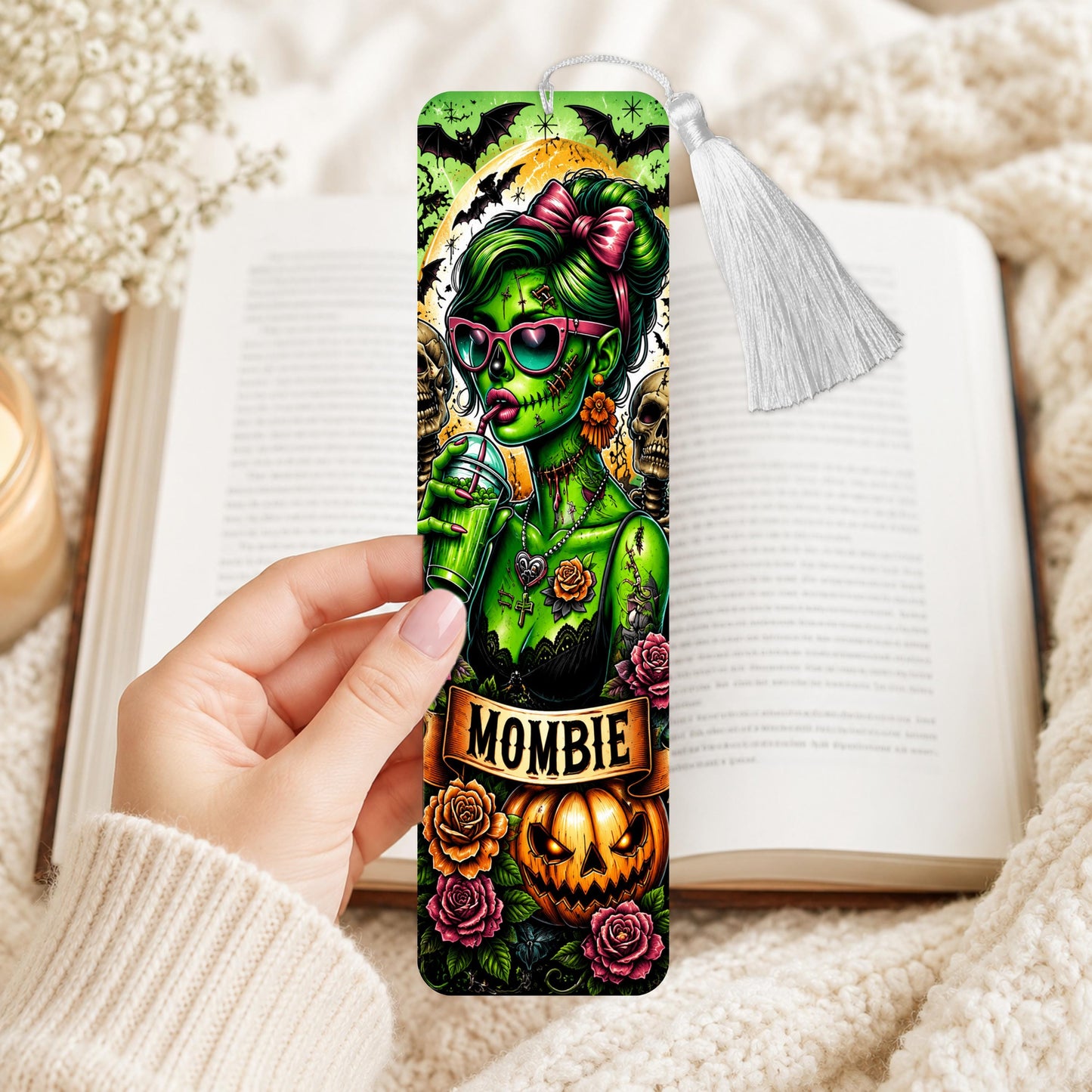Mombie Halloween Aluminum Bookmark