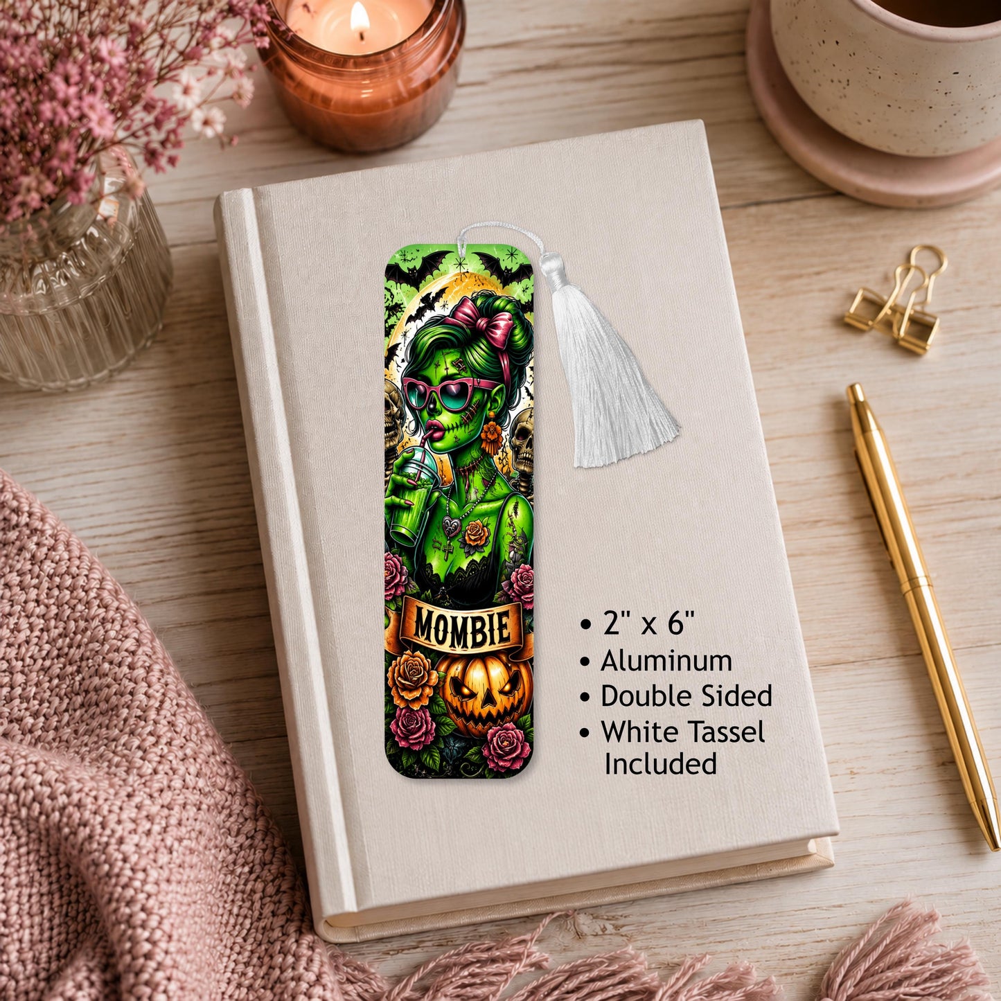 Mombie Halloween Aluminum Bookmark