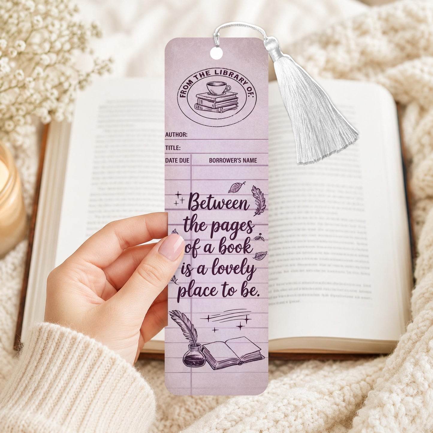 Between The Pages Of A Book Is A Lovely Place To Be Aluminum Bookmark