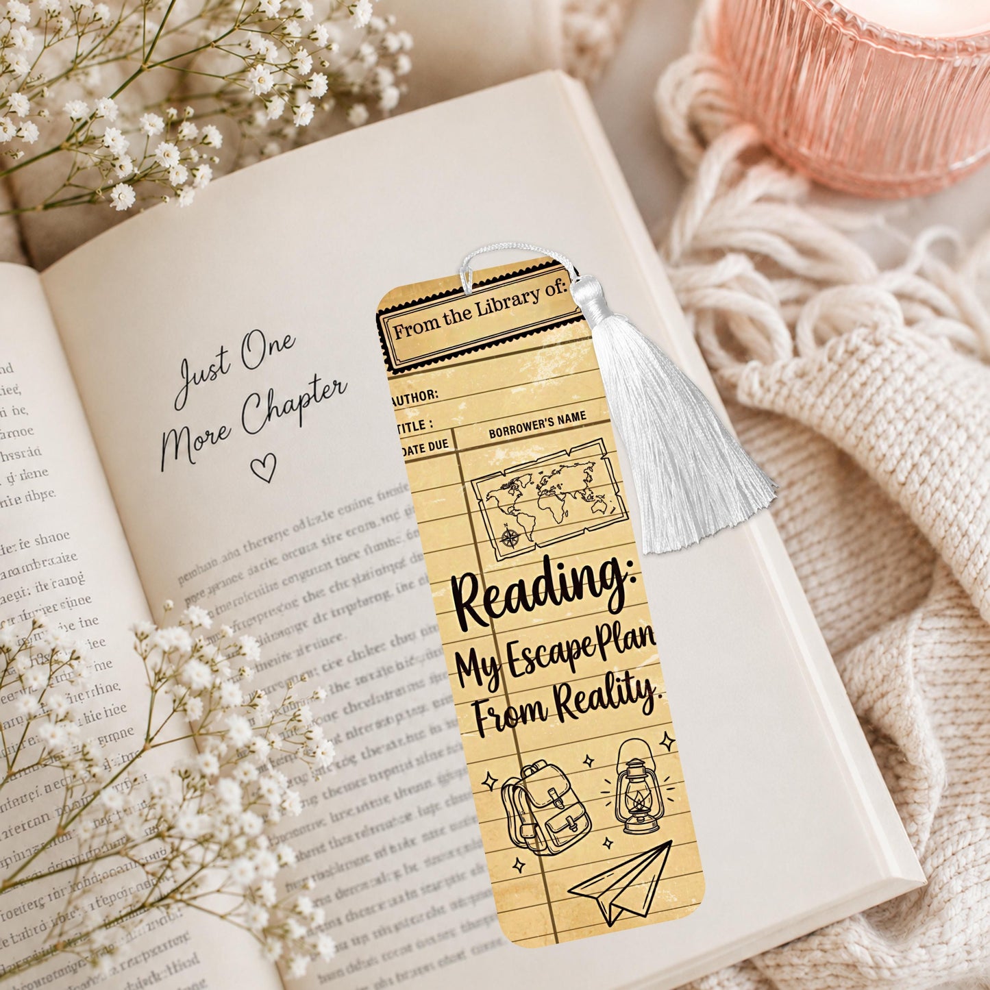 Vintage Reading Is My Escape Plan From Reality Aluminum Bookmark