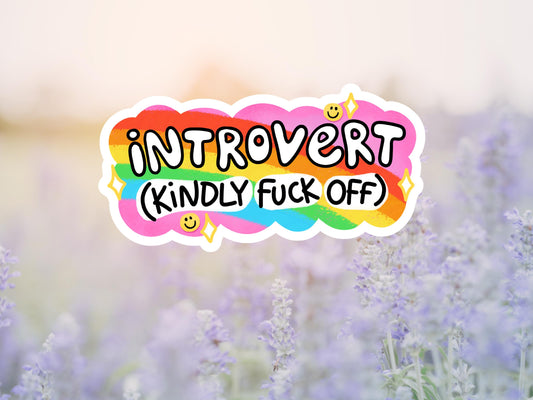 Introvert Kindly Fuck Off Sticker