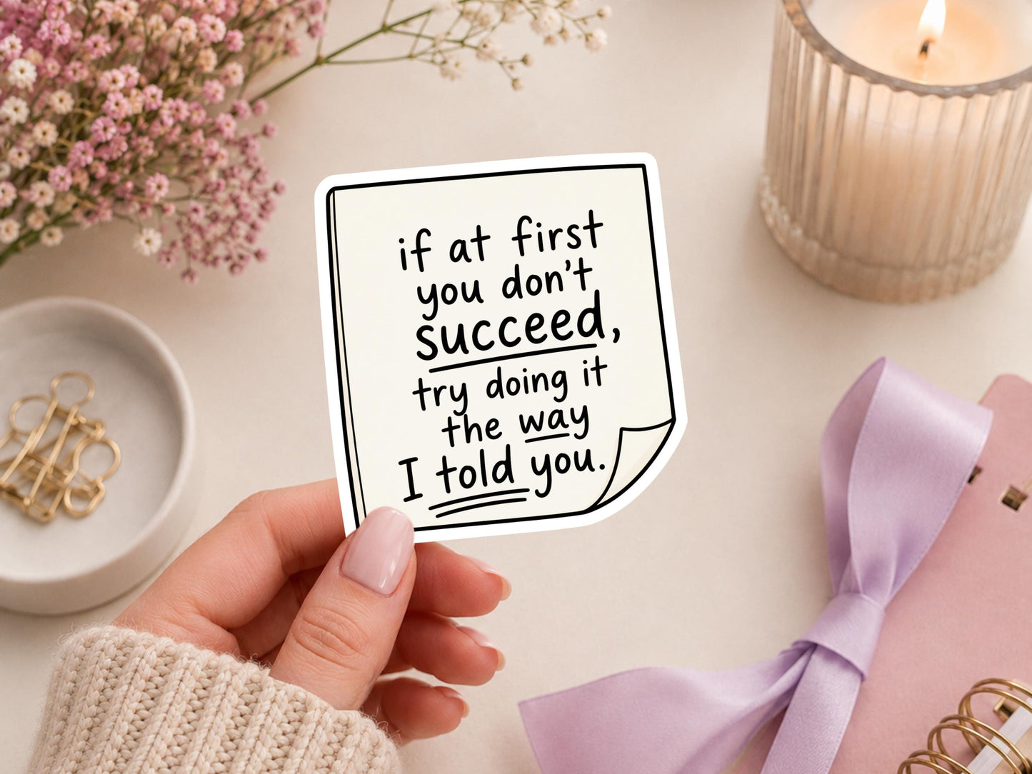 If At First You Don't Succeed, Try Doing It The Way I Told You Sticker