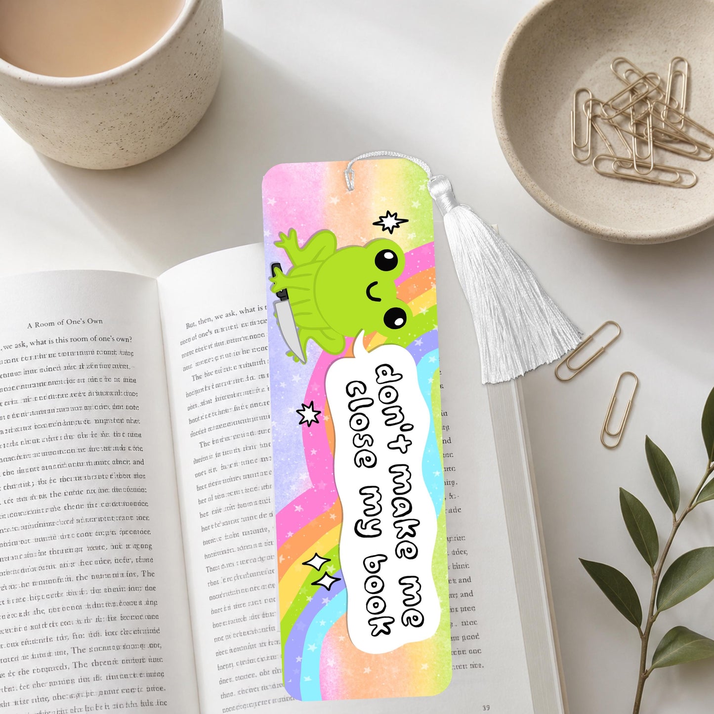 Frog Don't Make Me Close My Book Aluminum Bookmark