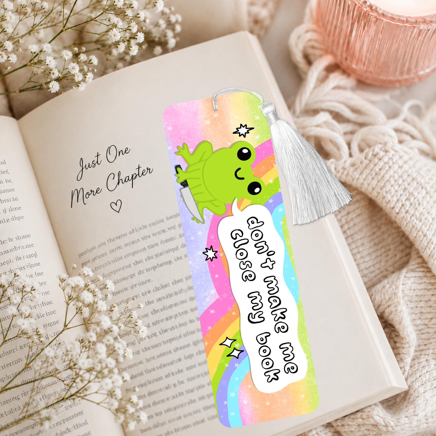 Frog Don't Make Me Close My Book Aluminum Bookmark