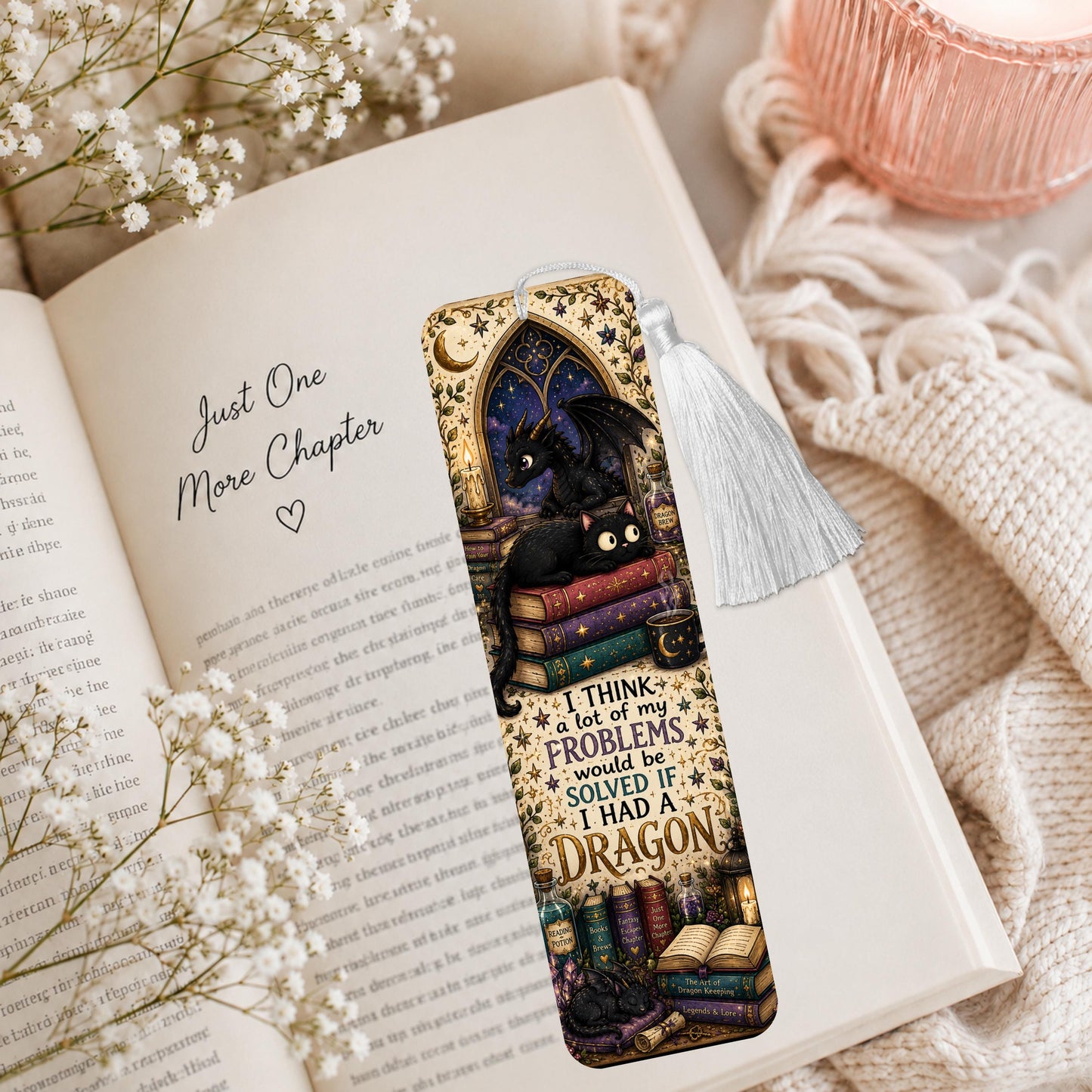 Dragon And Cat Aluminum Bookmark