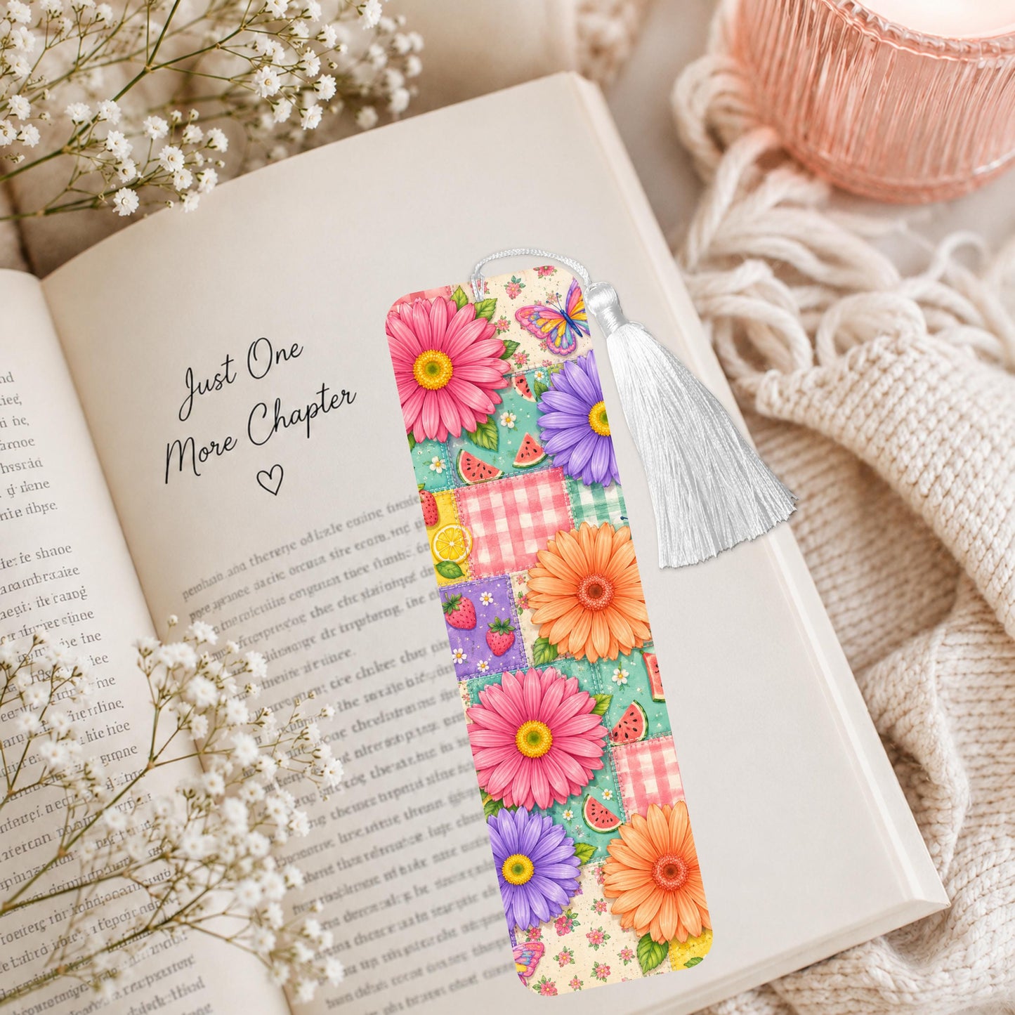 Summer Fruit And Daisy Aluminum Bookmark