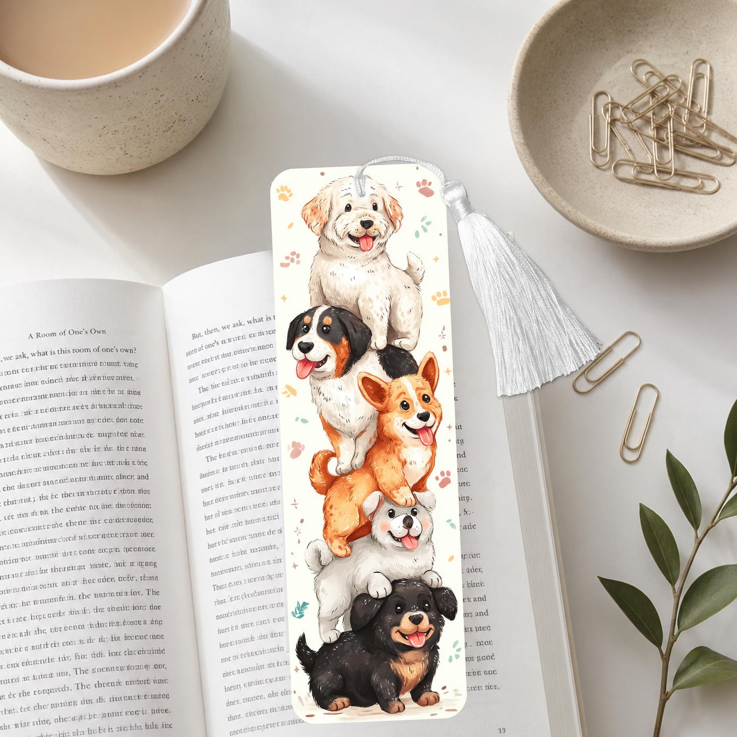 Stack Of Cute Dogs Aluminum Bookmark