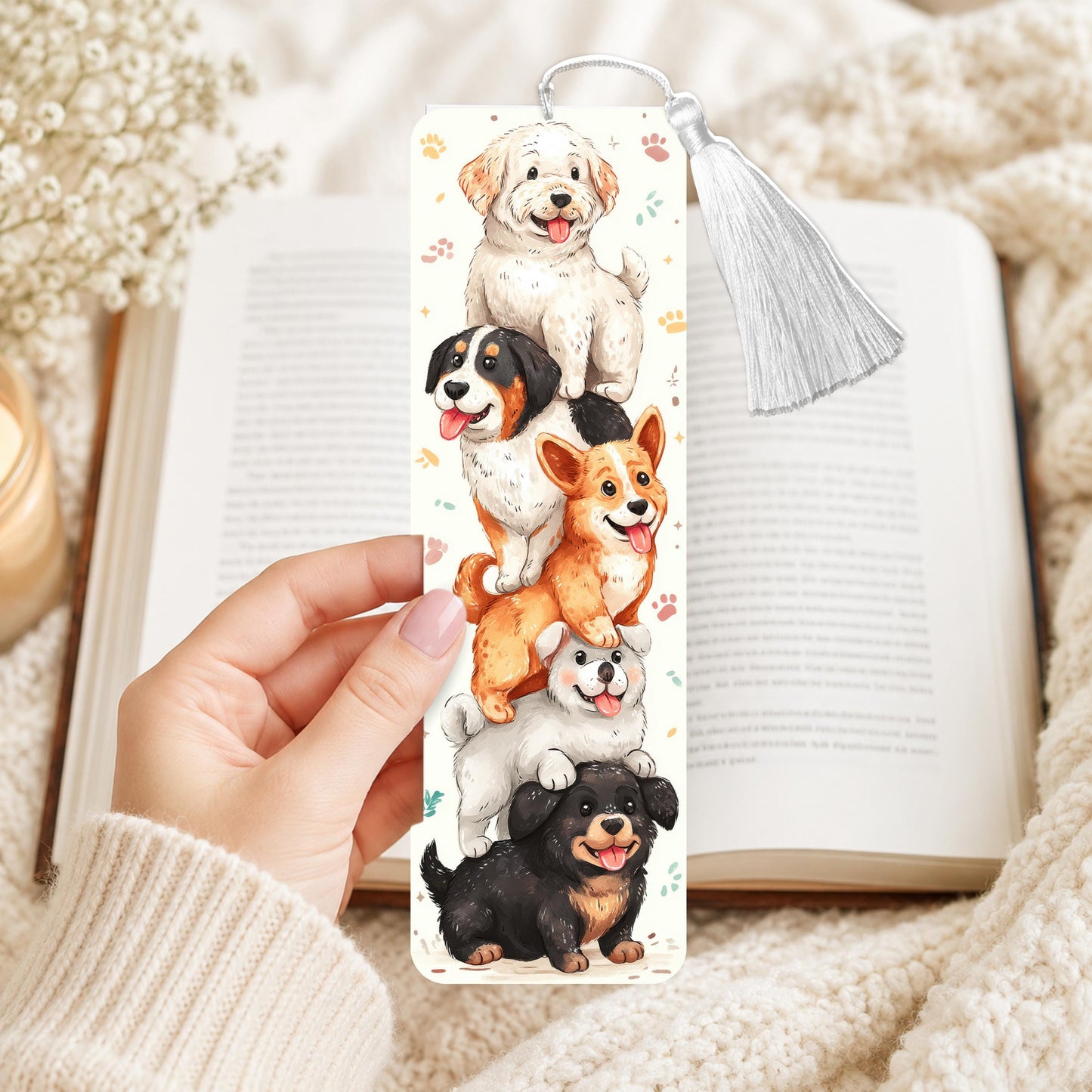 Stack Of Cute Dogs Aluminum Bookmark