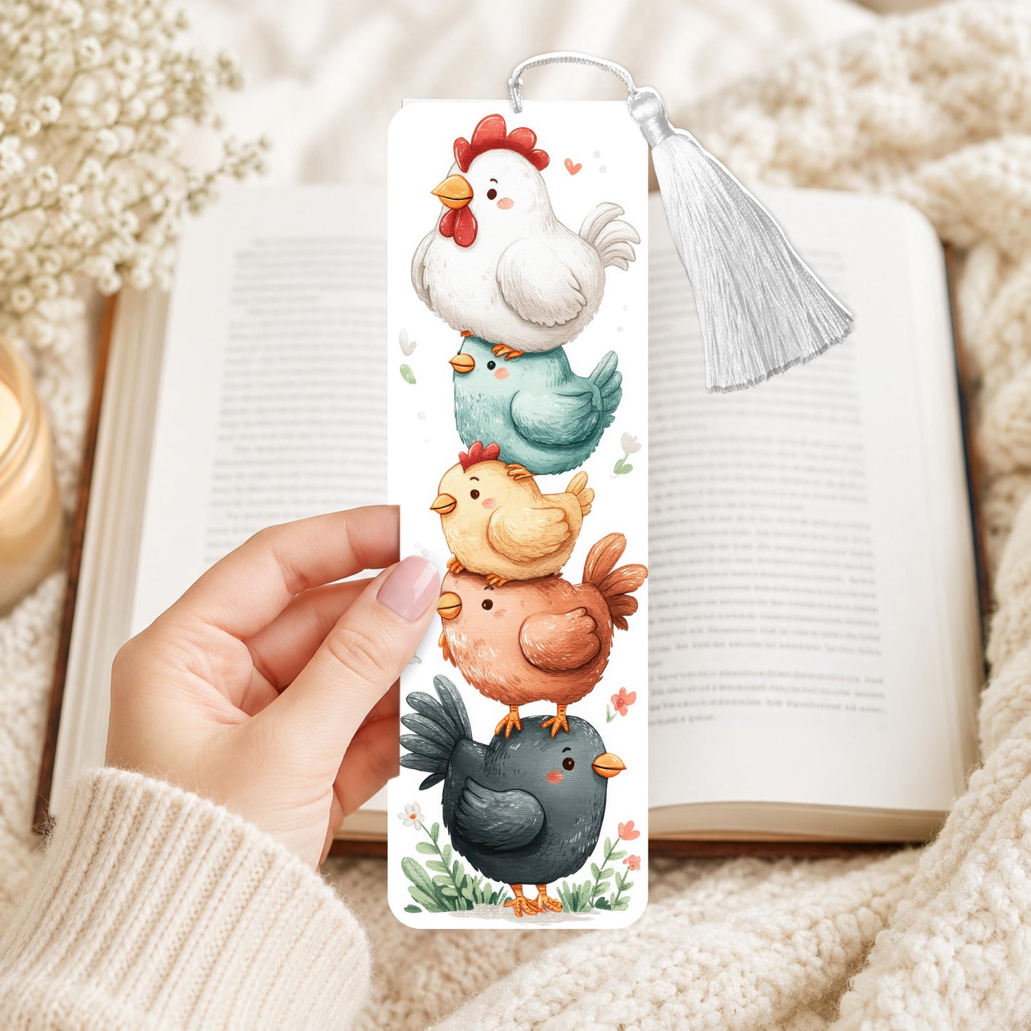 Stack Of Chickens Aluminum Bookmark