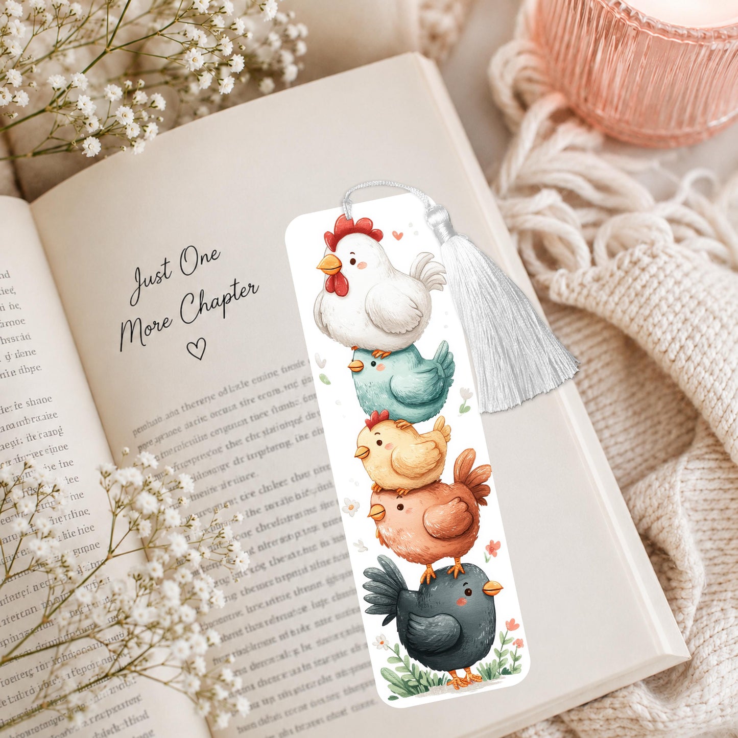 Stack Of Chickens Aluminum Bookmark