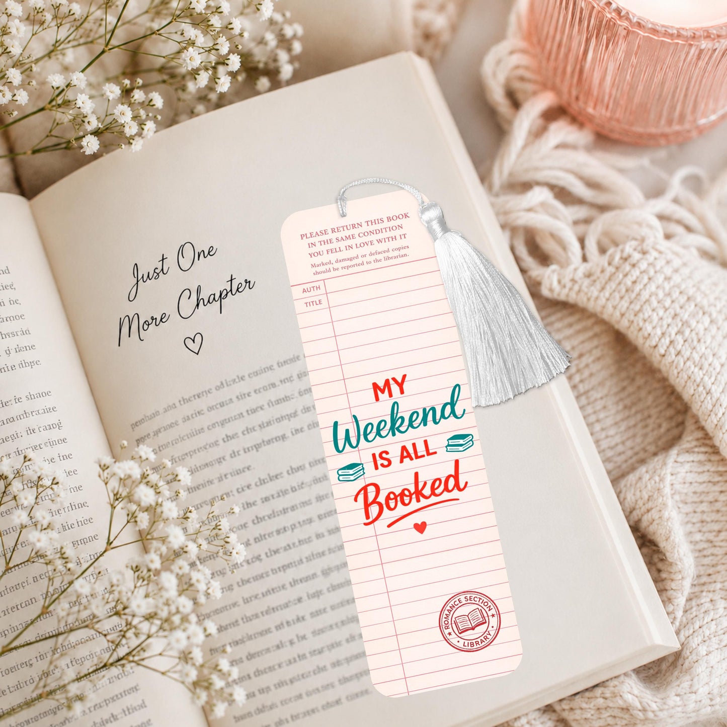 Vintage My Weekend Is All Booked Aluminum Bookmark