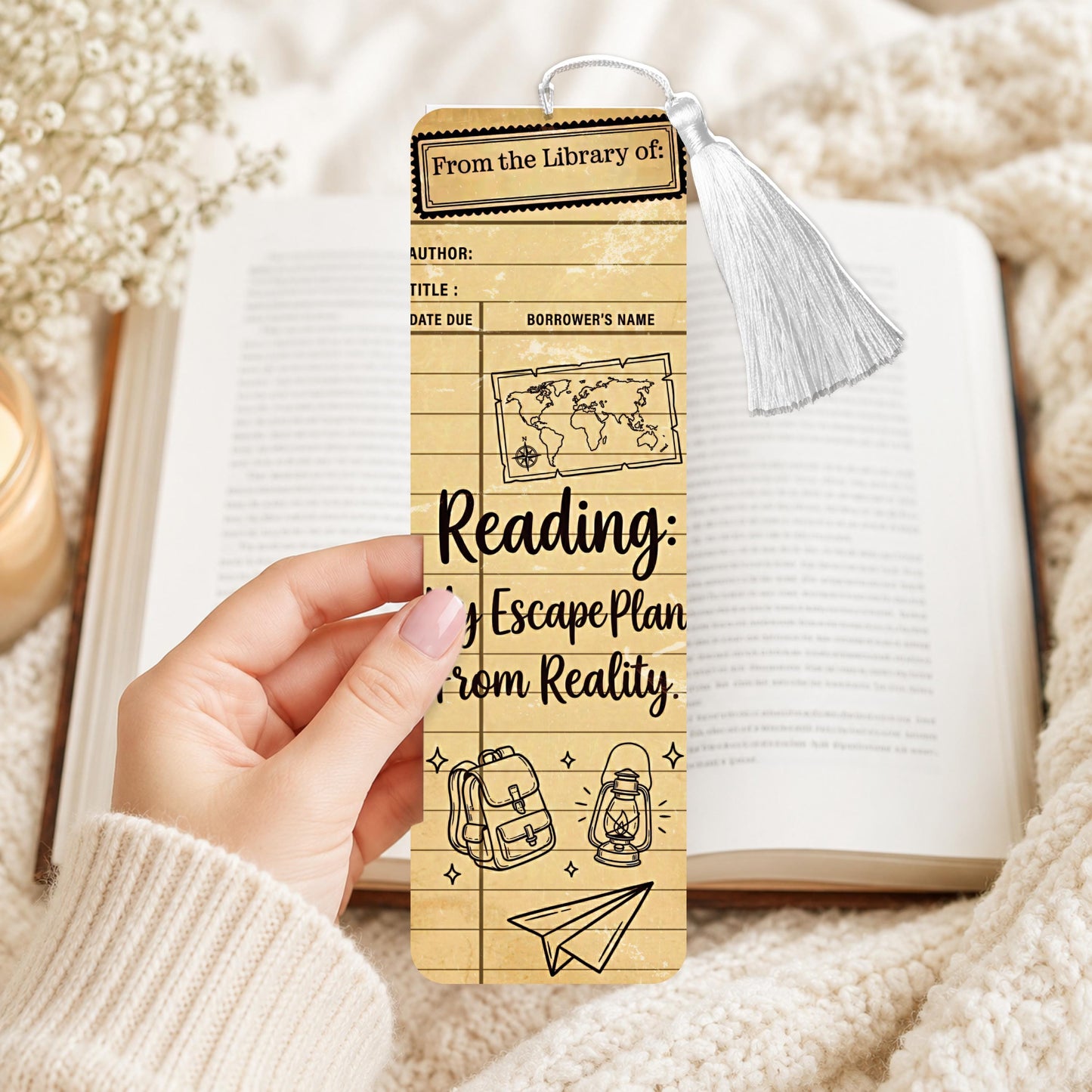 Vintage Reading Is My Escape Plan From Reality Aluminum Bookmark
