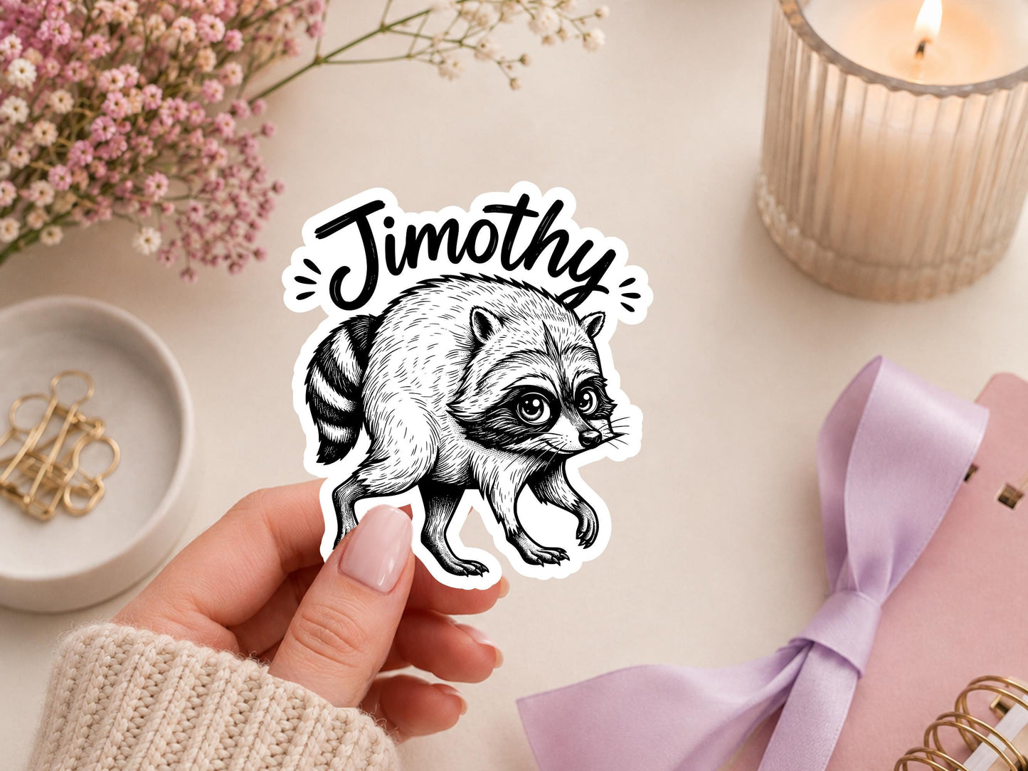 Jimothy The Raccoon Sticker