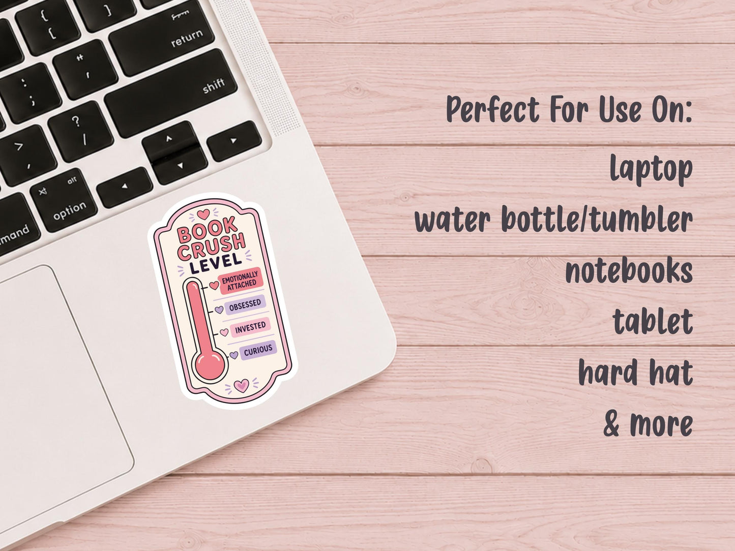 Book Crush Level Thermometer Sticker