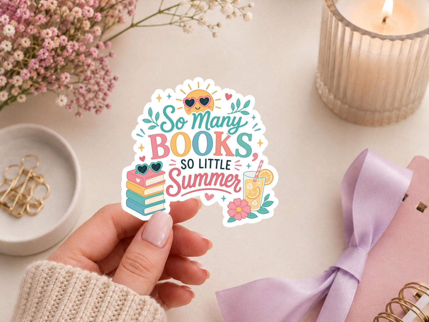 So Many Books So Little Summer Sticker