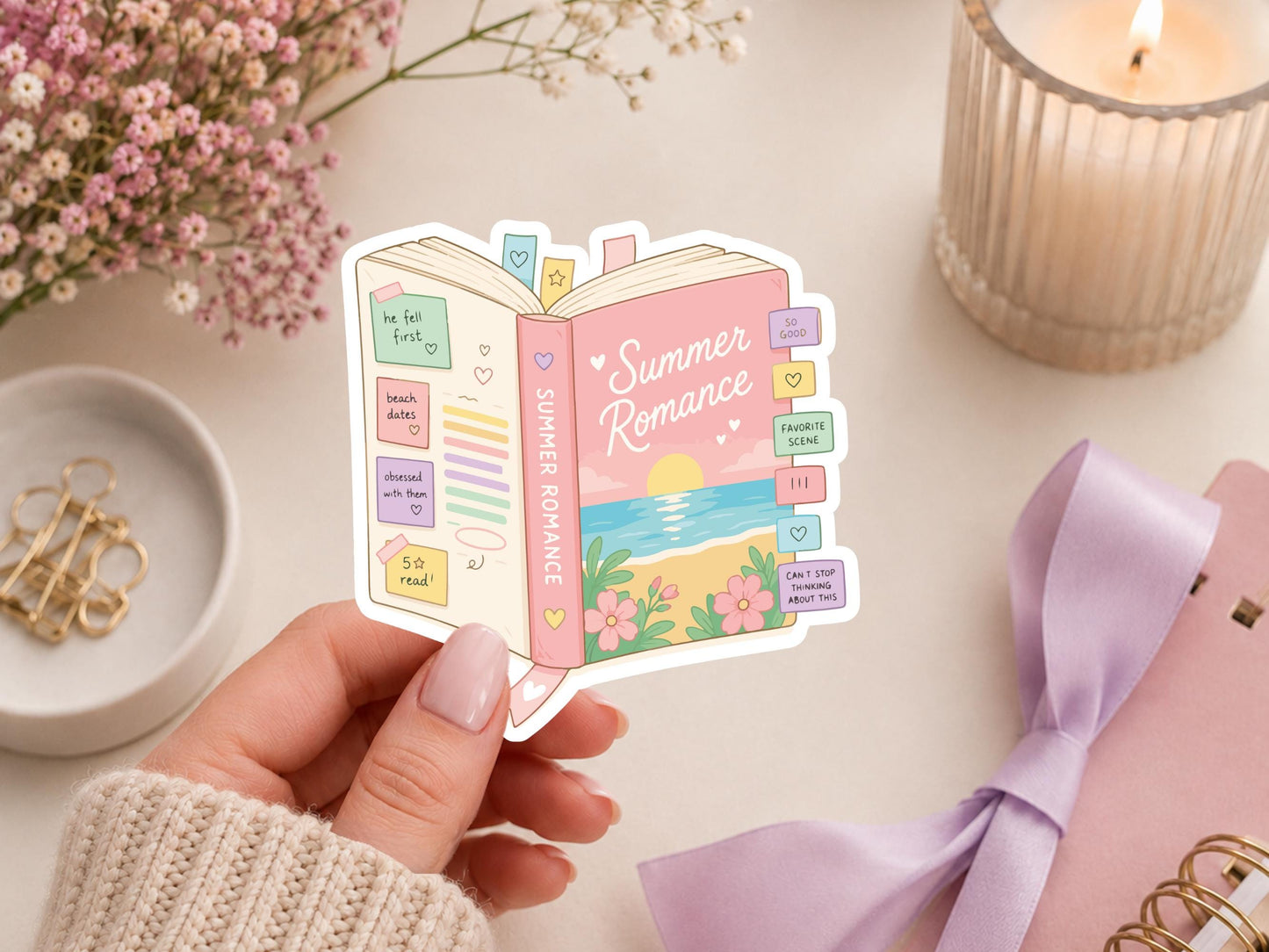 Summer Romance Open Book Sticker