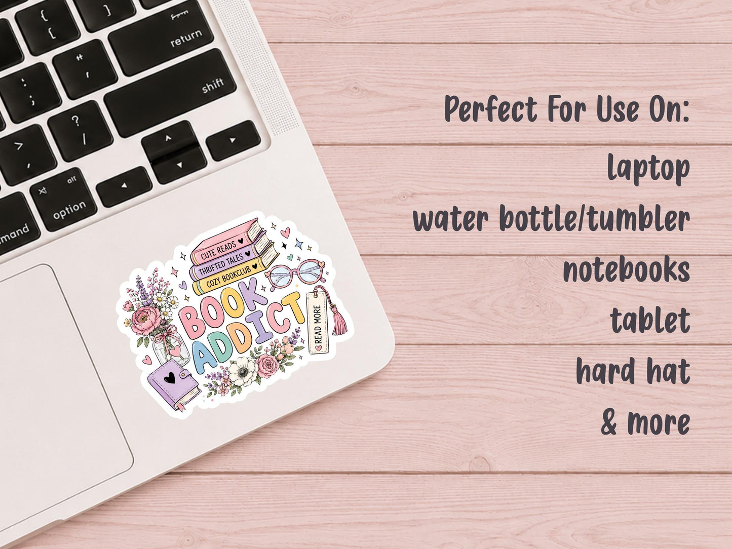 Book Addict Floral Sticker