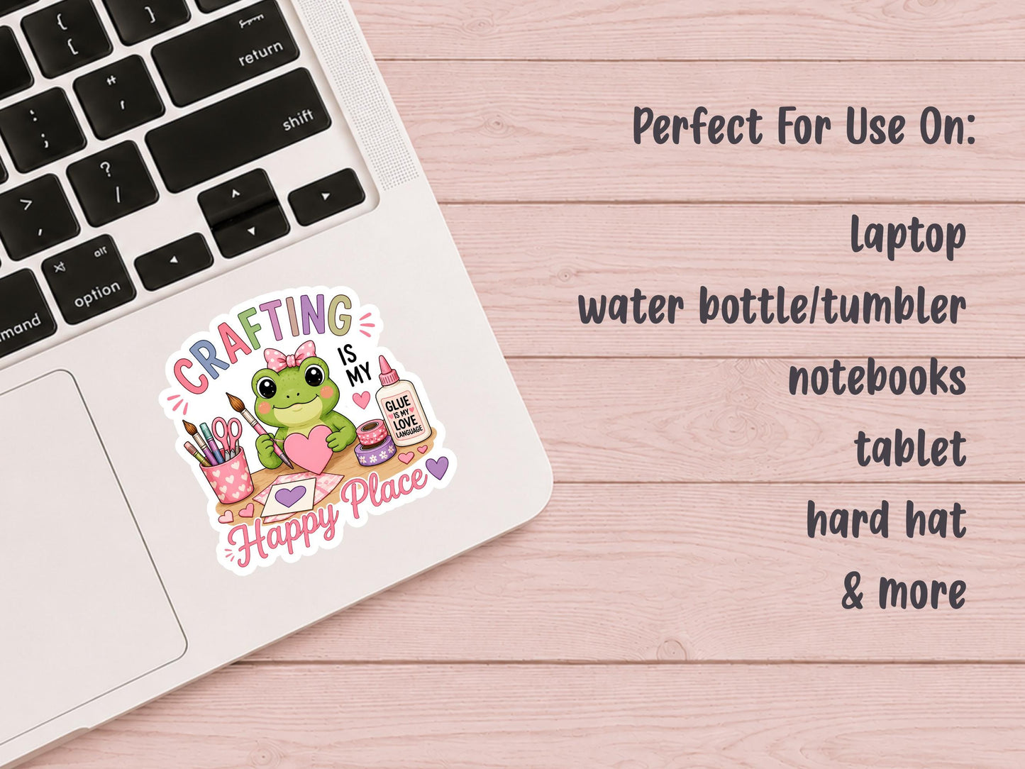 Crafting Is My Happy Place Frog Sticker