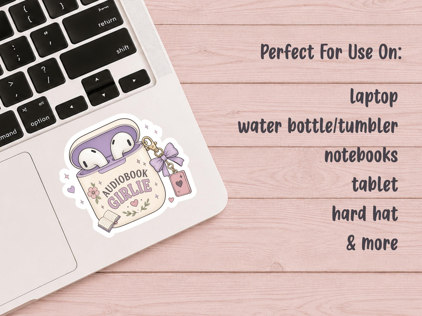 Audiobook Girlie Earbud Holder Sticker