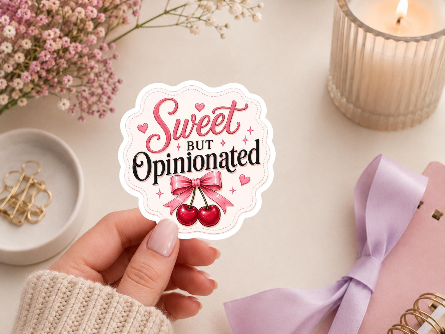 Sweet But Opinionated Cherry Sticker