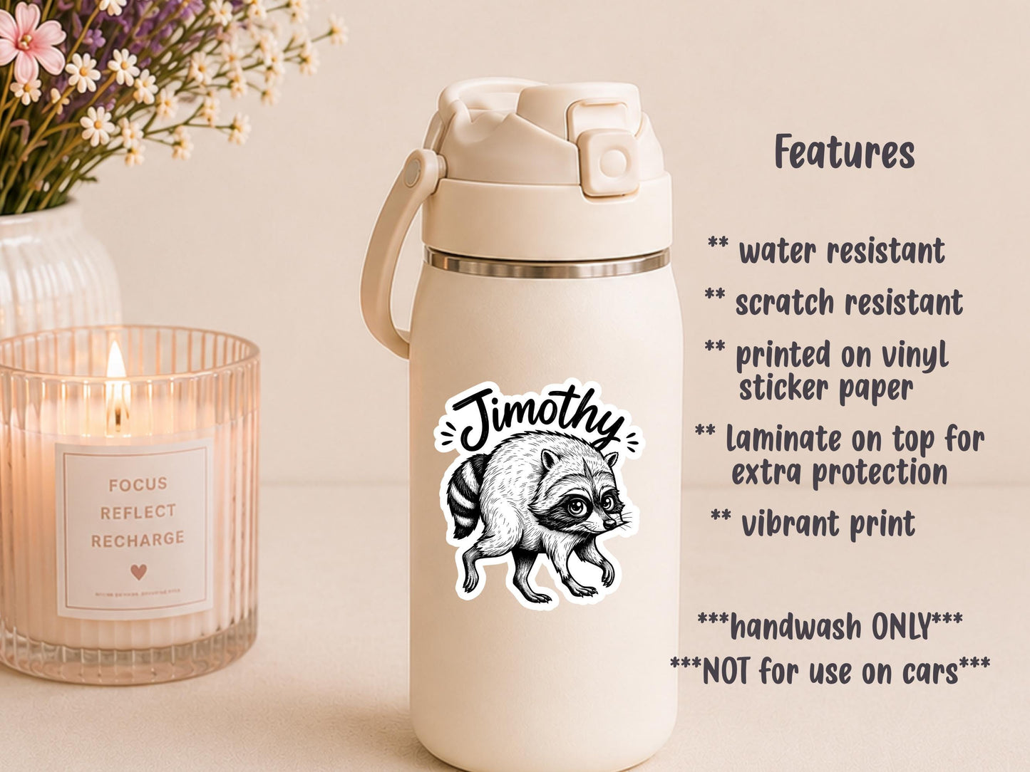 Jimothy The Raccoon Sticker