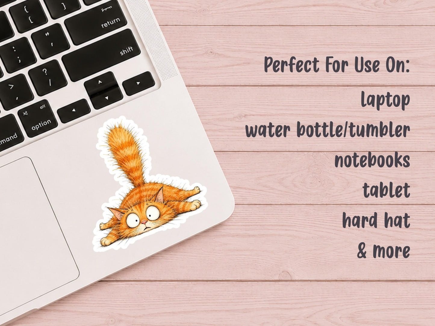 Funny Orange Cat Lying Down Sticker