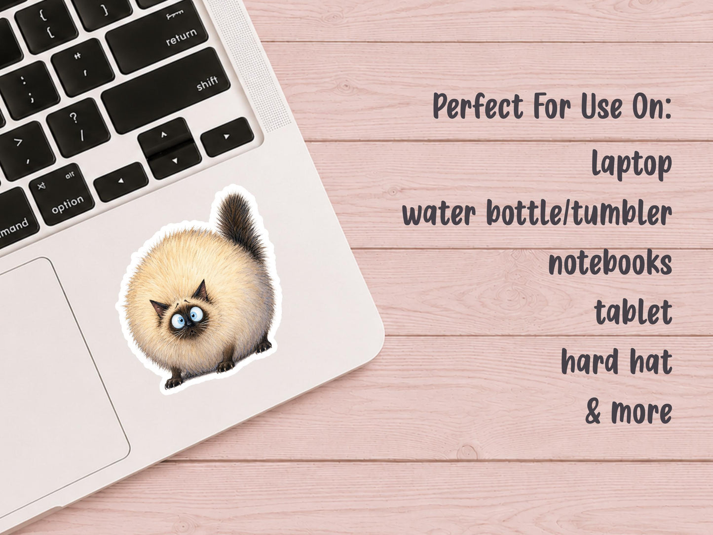 Funny Puffball Siamese Cat Sticker