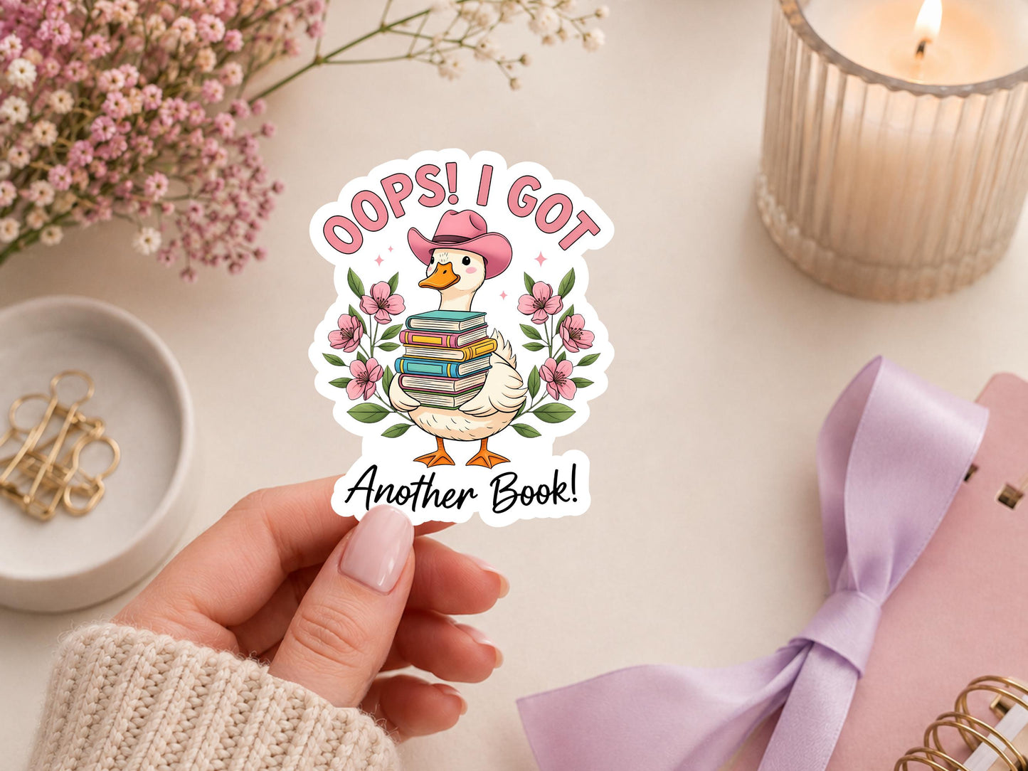 Opps I Got Another Book Goose Sticker
