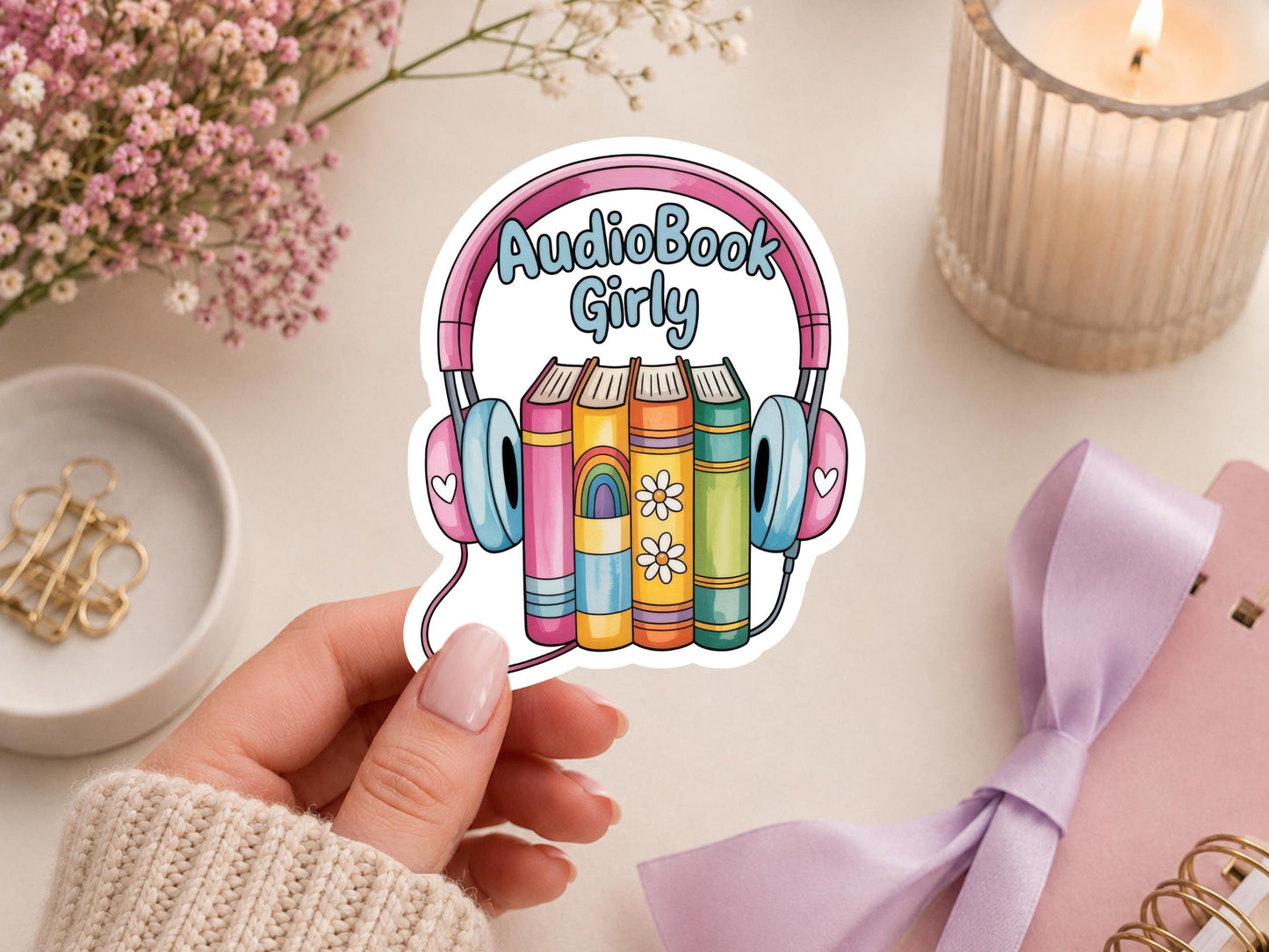Colorful Audiobook Girly Sticker