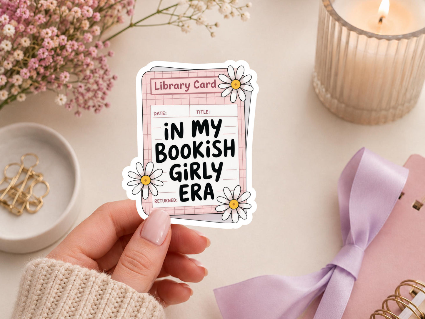 In My Bookish Girly Era Library Card Sticker