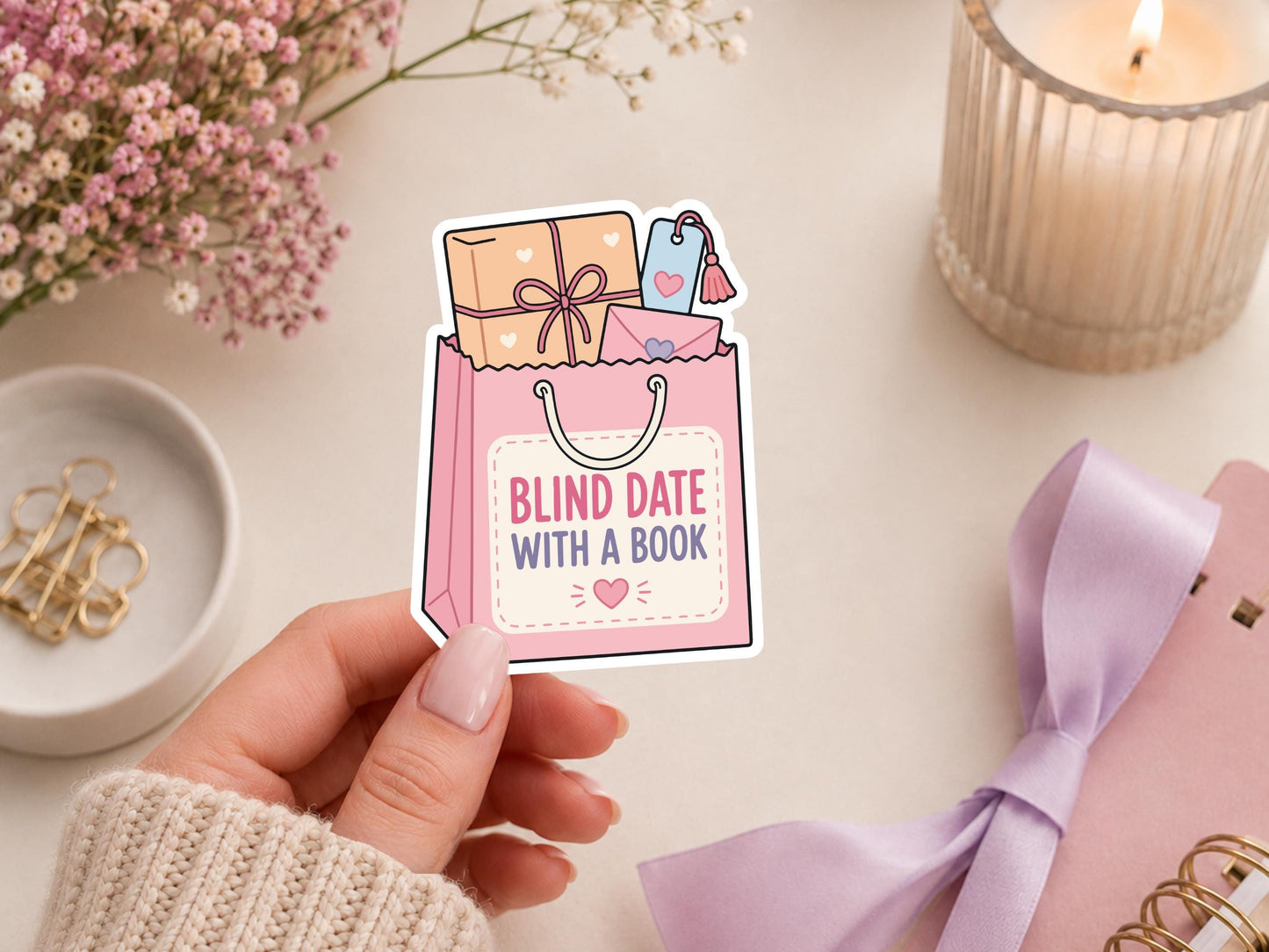 Blind Date With A Book Bag Sticker