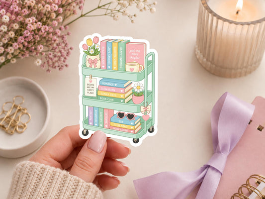 Summer Book Cart Sticker