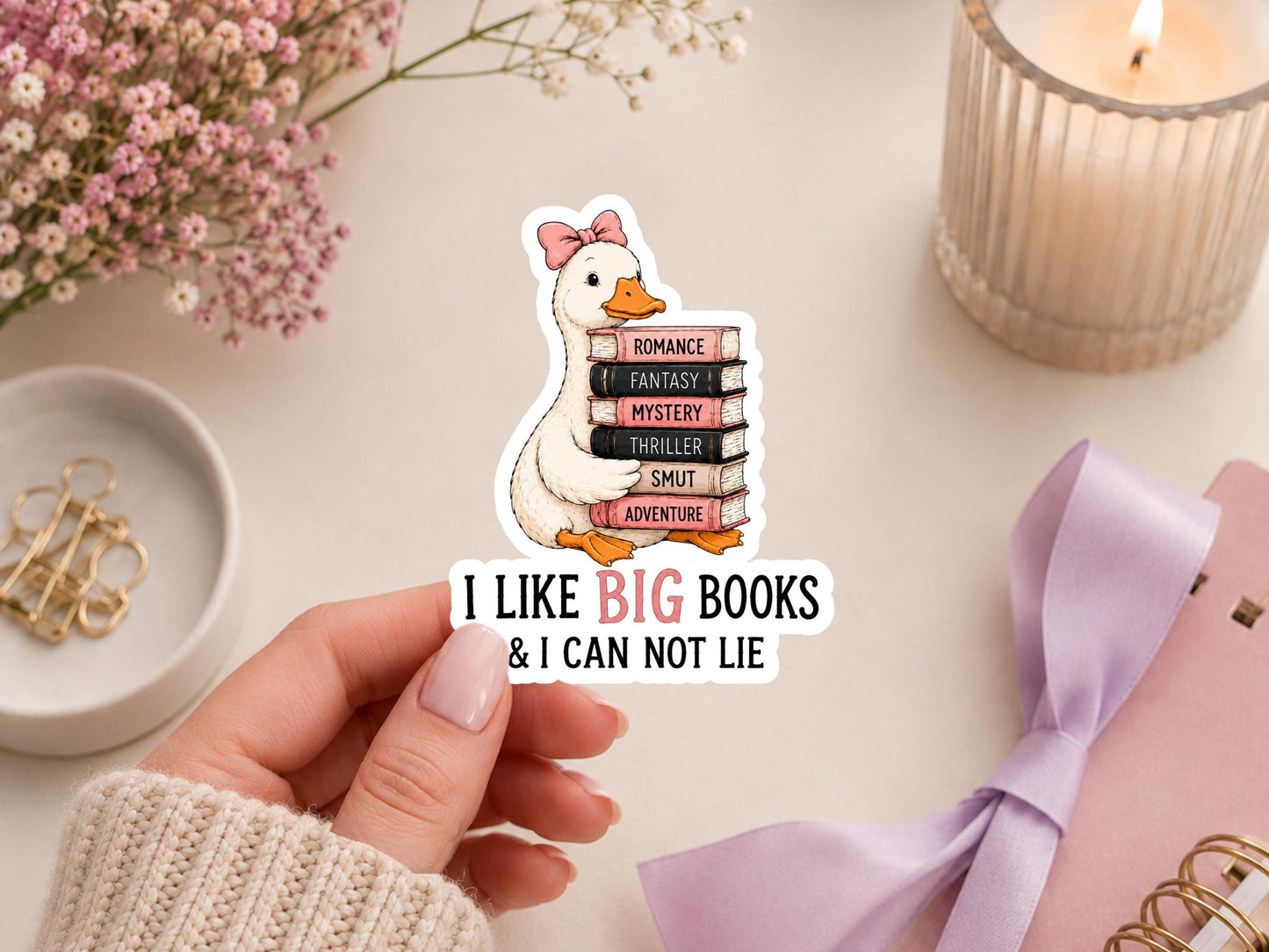 Goose I Like Big Books And I Can Not Lie Sticker