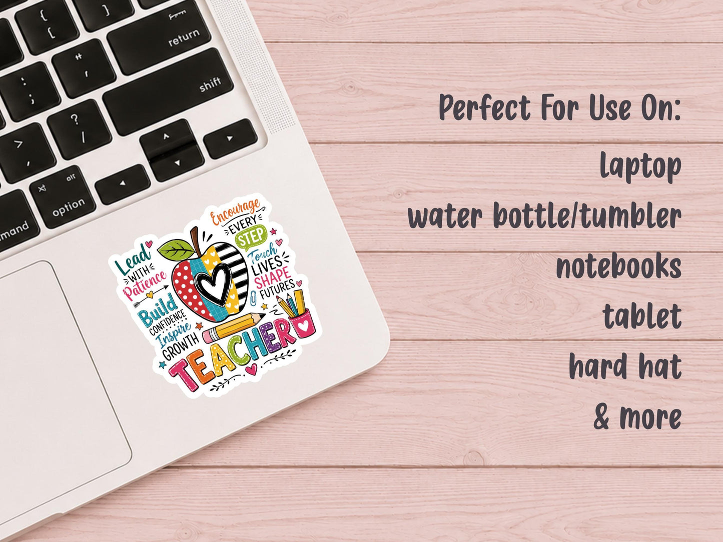 Colorful Teacher Apple Sticker