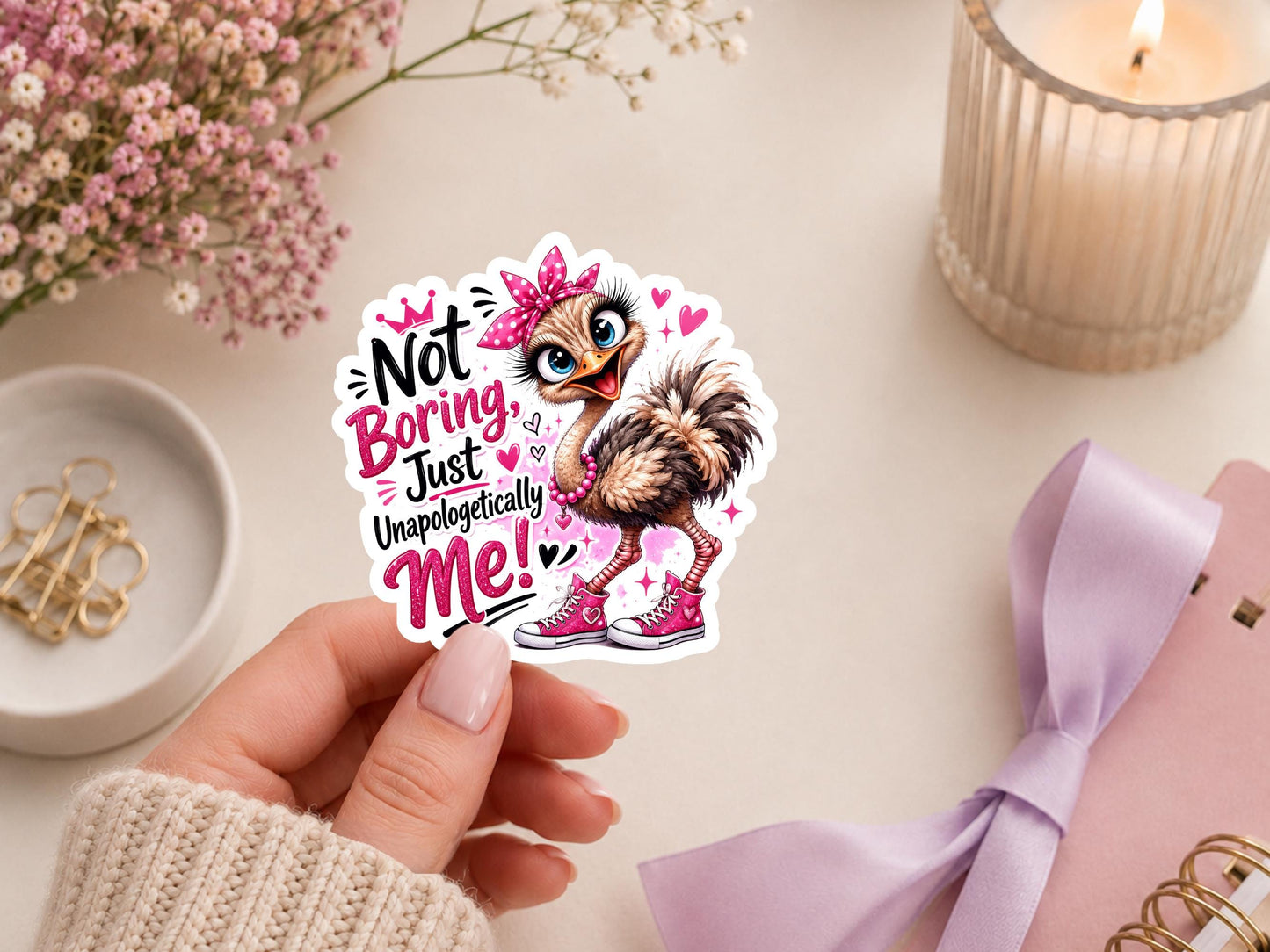 Not Boring Just Unapologetically Me Bird Sticker