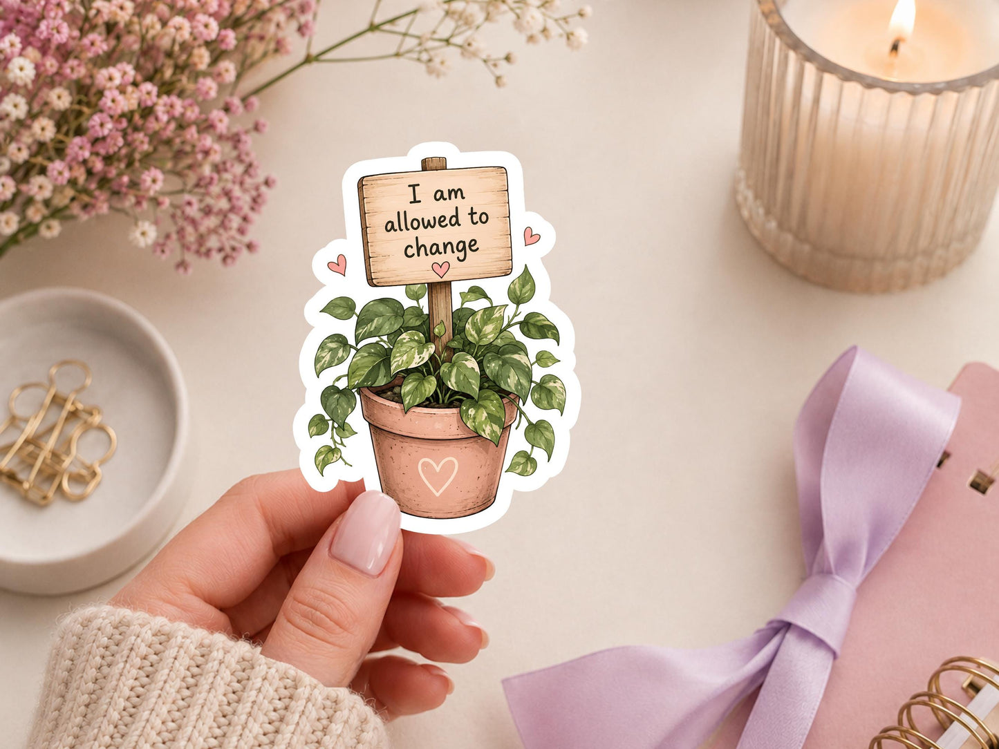 I Am Allowed To Change Potted Plant Sticker