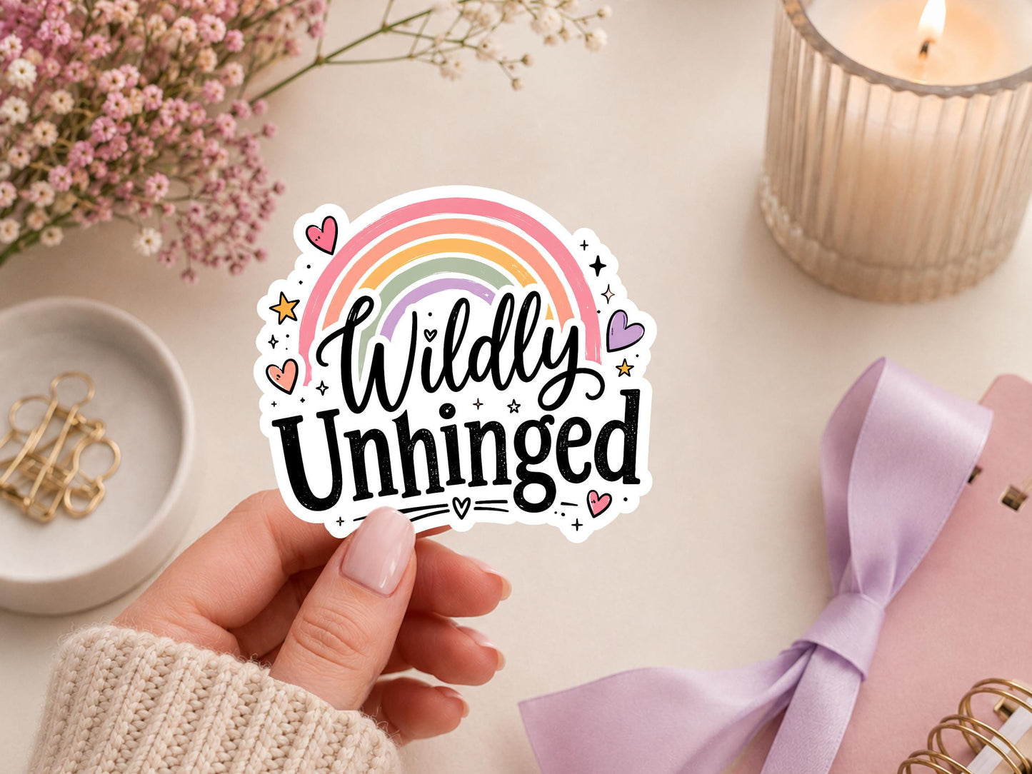 Wildly Unhinged Rainbow Sticker