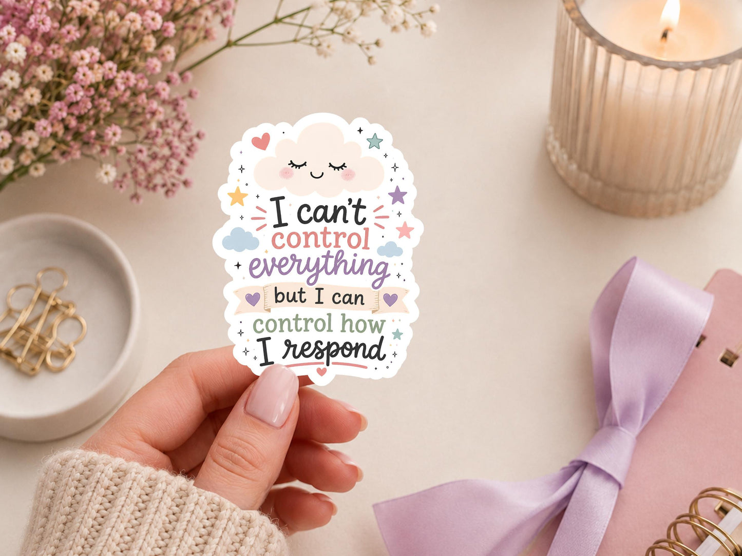 I Can't Control Everything Cloud Sticker