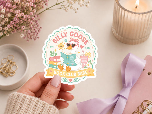 Summer Silly Goose Book Club Babe Sticker