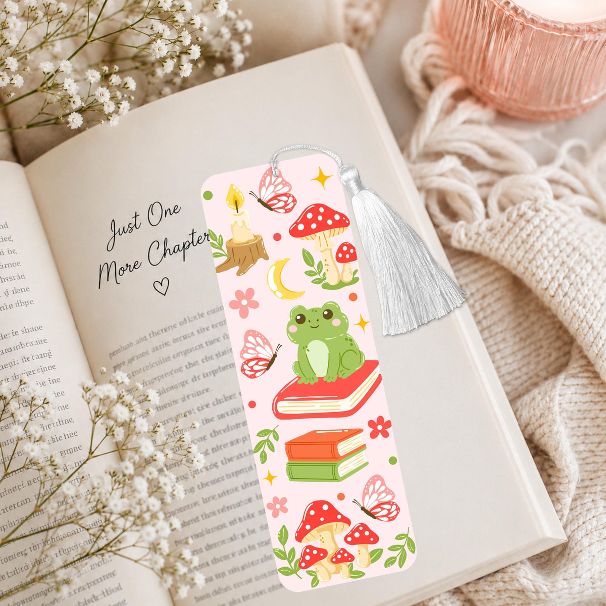 Whimsical Bookish Frog luminum Bookmark